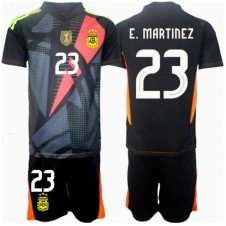 Argentina Emiliano Martinez #23 Målvakt Hemmaställ Barn Copa America 2024 Korta ärmar (+ Korta byxor)